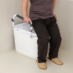 Wc-turvakaide teräs säädettävä leveys 410–510 mm pehmustetut käsinojat 136 kg helppo asennus