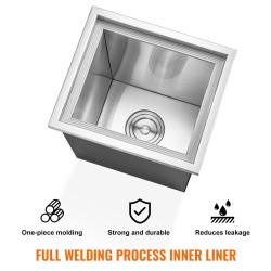 Upotettava ruostumattomasta teräksestä valmistettu jääastia 25,3 l 20 mm PU-vaahto tyhjennysputki mukana