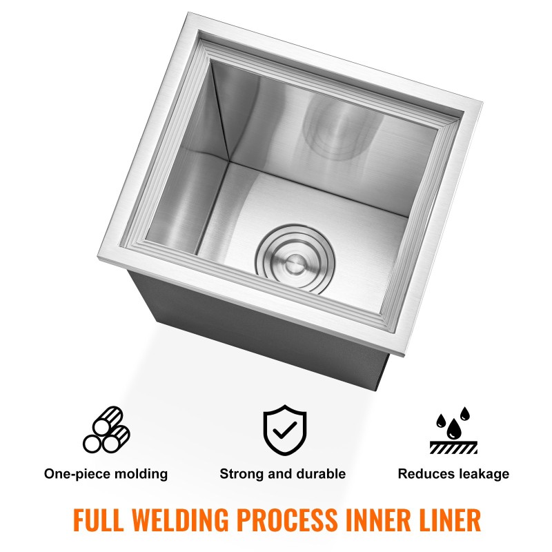 Upotettava ruostumattomasta teräksestä valmistettu jääastia 25,3 l 20 mm PU-vaahto tyhjennysputki mukana