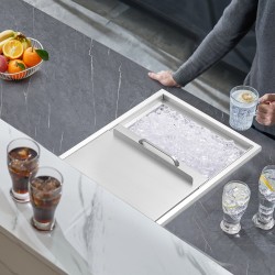 Upotettava jäälaatikko ruostumatonta terästä 109,5 l kansi tyhjennysputki