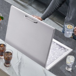 Upotettava jäälokero SUS304 ja SUS201 ruostumattomasta teräksestä 82,6 l viemäriputkella ja tyhjennystulpalla