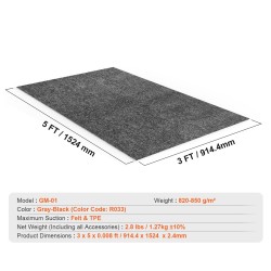 Lattiamatto huopapinta vedenpitävä kulutusta kestävä tausta 914x1524mm auton alle