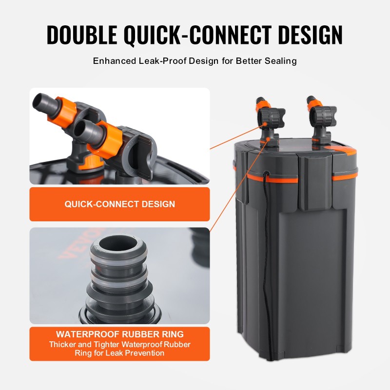 Akvaarion ulkosuodatin 378,5 l ABS-muovi 12 W pumppu 9 W UV-ajastin