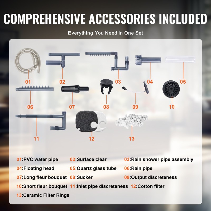 Sisäinen akvaariosuodatin ABS-muovi 208 l 850 l tunnissa 10W 2-vaiheinen UV-ajastin