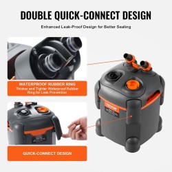 Ulkoinen akvaarionsuodatin ABS-muovi 113,6 l 8W 5W UV-lamppu