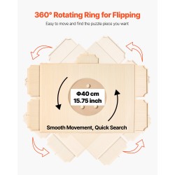 Palapelialusta mäntyinen kääntyvä 102x74 cm 5 laatikkoa irrotettava kansi sopii 2000 palalle