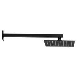 Seinäasennettava sadesuihkusetti kahdeksan tuuman neliönmuotoinen sadesuihkupää käsisuihku messinkiventtiili mattamusta