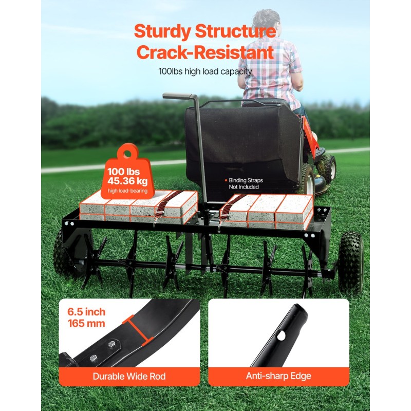 Vedettävä rautainen piikkiauraaja 1016 mm leveys 6 sarjaa 4 piikkiä