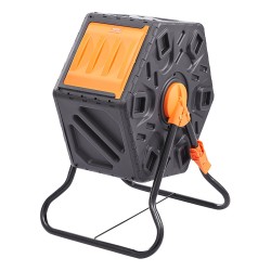 Kompostorirumpu 70 l pyörivä kompaktilla teräsrungolla ja liukuovella