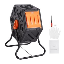 Kompostorirumpu 70 l pyörivä kompaktilla teräsrungolla ja liukuovella