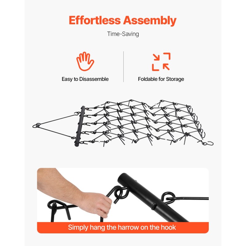 Ketjukultivaattori Q235-teräs 1707 mm työleveys 80 piikkiä mönkijä ja traktori