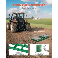 Vedettävä piikkiäes teräs 122 cm työleveys 1830 mm ketjulla