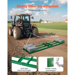 Vedettävä piikkiäes Q235-teräs 2435 mm pituus 1830 mm ketju mönkijä traktori ruohonleikkuri