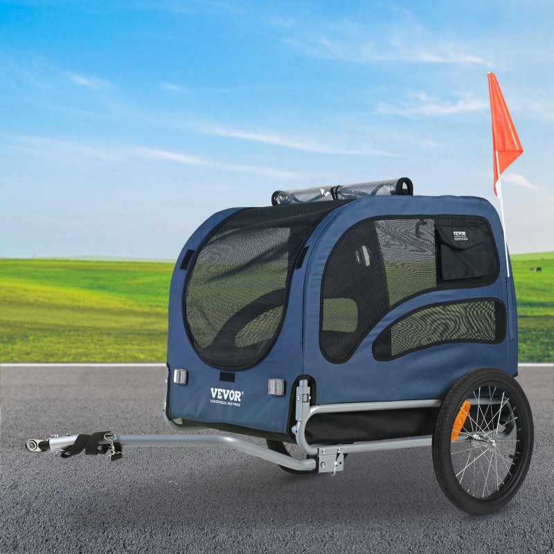 Lemmikkipyöräkärry hiiliteräsrunko 45 kg kantavuus taittuva yhteensopiva 22–28 tuuman pyöriin