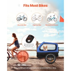 Koirien pyöräkärry taitettava hiiliteräsrunko 40 kg kantavuus turvatalutin 16-tuumaiset pyörät