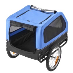 Koirien pyöräkärry taitettava hiiliteräsrunko 40 kg kantavuus turvatalutin 16-tuumaiset pyörät