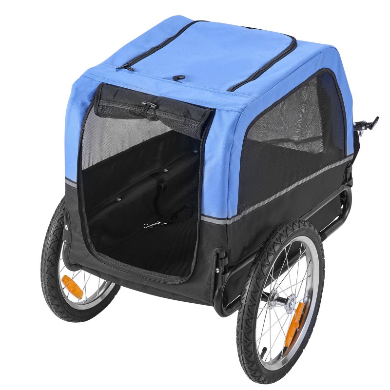 Koiran pyöräkärry hiiliteräsrunko 600D kangas 16-tuumaiset ilmakumirenkaat kantavuus 30 kg