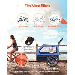 Kaksitoiminen säänkestävä koiran pyöräkärry ja lemmikkiratas hiiliteräsrunko 40 kg