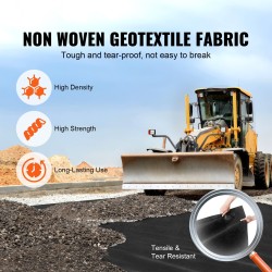 Nonwoven-geotekstiili 3,0 x 30,5 m 271 g/m² musta rikkaruohosuoja