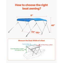 Venebimini 3-kaarainen 600D polyesterikangas alumiiniseosrunko 6 jalkaa pitkä 54–60 tuumaa leveä