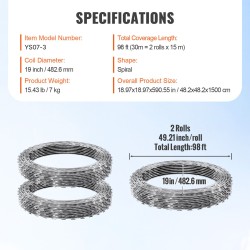 Spiraalinen partateräspiikkilanka galvanoitu kaksi rullaa kolmekymmentä metriä aitojen korottamiseen