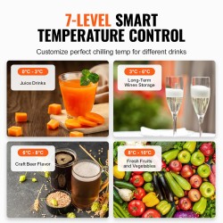 Kaupallinen juomajääkaappi 275 l lasiovella 4 säädettävää hyllyä LED valaistuksella