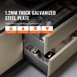 Laatikkokiskot hiiliterästä 533 mm 6 paria täyspitkät pehmeästi sulkeutuvat pohja ja sivukiinnitys