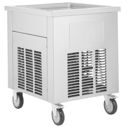 Paistettujen jäätelörullien valmistuskone ruostumattomasta teräksestä 500x500x35 mm ammattikäyttöön integroidulla kompressorilla