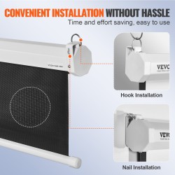Projektorilakana käsin vedettävä PVC kangas 100 tuumaa 16:9 kuvasuhde automaattinen lukitus