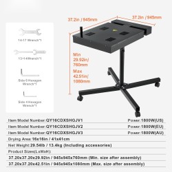Flash-kuivain silkkipainoon 41 x 41 cm kuivausalue 1800W X-muotoinen teräsjalusta