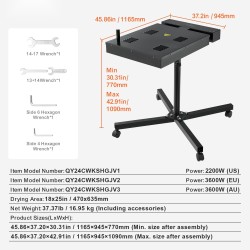 Flash-kuivain silkkipainatukseen 18 x 25 tuuman kuivausalue säädettävä lämpötila