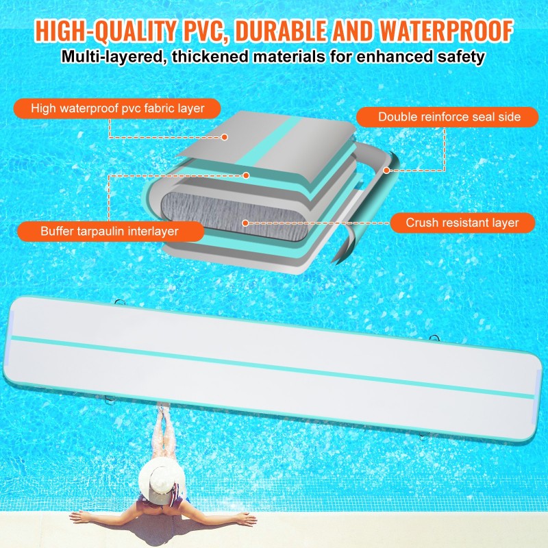 Ilmatäytteinen harjoittelumatto PVC-tarpauliinista 6,1 metriä 600 watin pumpulla