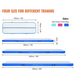 Täytettävä voimistelumatto PVC-pressu 4980x1010x100 mm 600W sähköpumpulla sisä- ja ulkokäyttöön