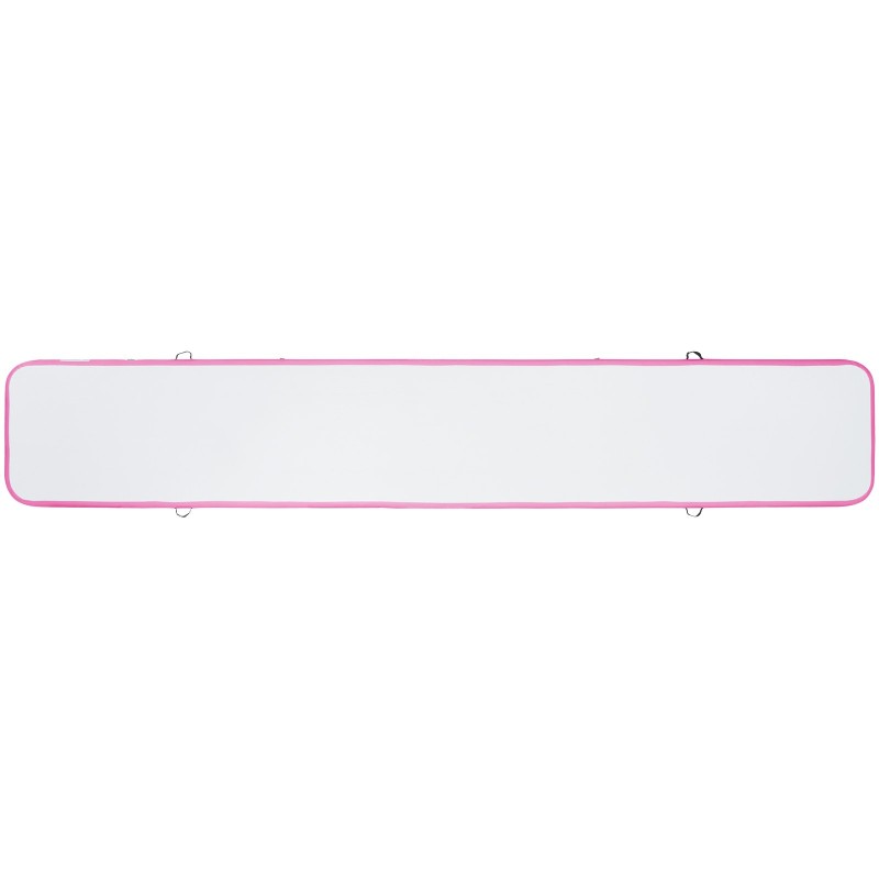 Ilmatäytteinen PVC-voimistelumatto kuusi metriä pitkä kymmenen senttiä paksu pinkki