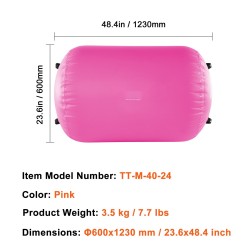 Täytettävä ilmarulla volttipatja PVC-muovi 600x1230 mm 600 watin sähköpumpulla vaaleanpunainen