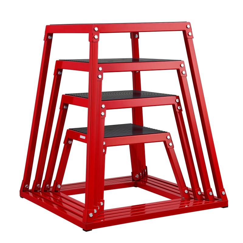 Plyoboxi teräksinen pinottava neljä kokoa 12 18 24 30 tuumaa 227 kg