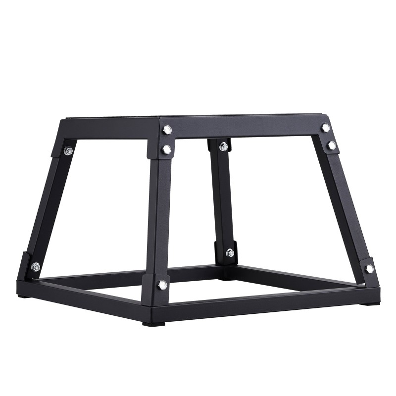 Plyometriaboksi teräsrunko 12 tuuman korkeus liukumaton silikonipinta 227 kg kantavuus musta