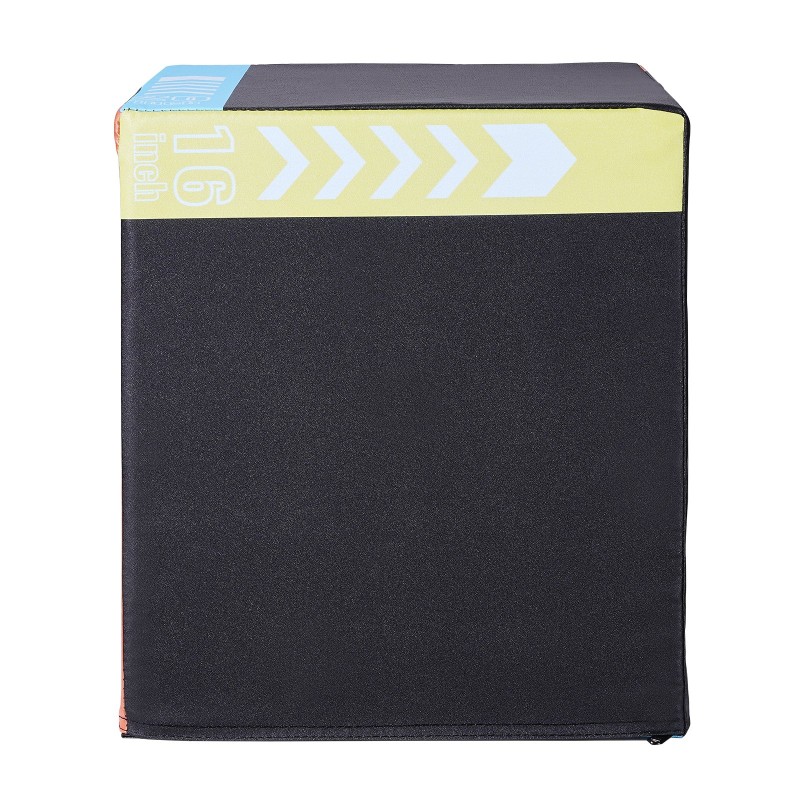 Plyometrinen hyppylaatikko kierrätetty puuvillatäyte 20/18/16 tuumaa liukuestopinta 100 kg kantavuus