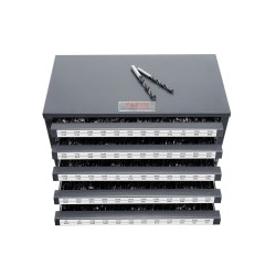 Poranteräkaappi pinoettava teräksinen 5 laatikkoa 60 lokeroa 13 1 25 4 mm