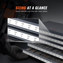 Kierteitystappikaappi teräs 0,8 mm 5 vetolaatikkoa 60 lokeroa kokoluokille 2-56–12-28