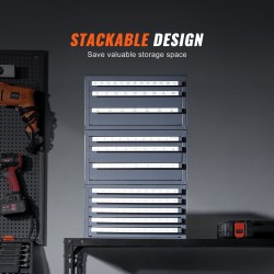 Poranterälokerikko teräs 0,8 mm 116 lokeroa koot 1/16–1/2 pinottava 3-kaappinen