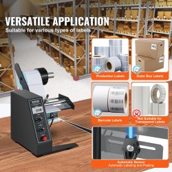 Automaattinen etiketinjakaja leveys 15–125 mm pituus 3–150 mm alumiiniseosakselit 24 voltin kuparikäämimoottori