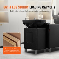 Kampaamon pesutuoli keraamisella pesualtaalla keinonahkaverhoilu leveällä jalkatuella kolmesataa kilogrammaa