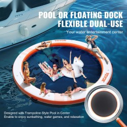 Ilmatäytteinen kelluva laituri PVC harjattu liukuestekangas 2,43 m keskiverkko 1,52 m