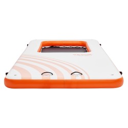 Ilmatäytteinen PVC harjatekangas kelluva laituri koko 4 57 x 1 98 m trampoliiniverkolla