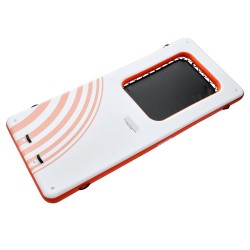 Ilmatäytteinen PVC-harjatekangas kelluva laituri koko 4,57 x 1,98 m trampoliiniverkolla