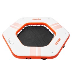 Ilmatäytteinen pyöreä lautta harjatusta PVC kankaasta halkaisija 2,59 m trampoliiniverkolla