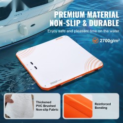 Ilmatäytteinen kelluva laiturialusta PVC-liukumattomalla pinnalla 3,04 x 3,04 m