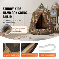 Ripustettava puuteltta 600D vedenpitävä Oxford-kangas kantavuus 150 kg 110x110x117 cm