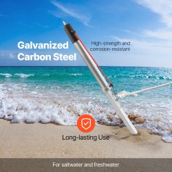 Hiekkapiikkiankkuri galvanoitu hiiliteräs 985 mm kumikahvalla kahdella kiinnitysrenkaalla